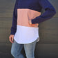 May sweat - navy/blush/white